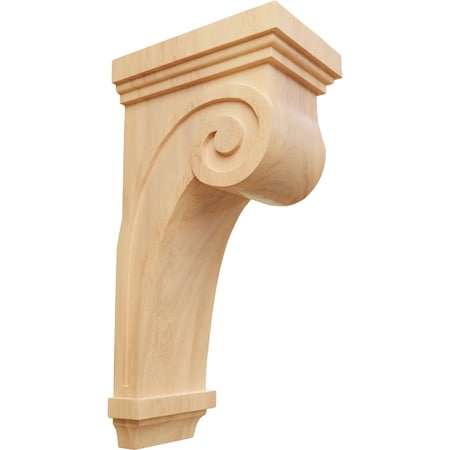 Ekena Millwork 5 1/2"W x 8 1/4"D x 16"H Scroll Corbel, Red Oak COR05X08X16SCRO
